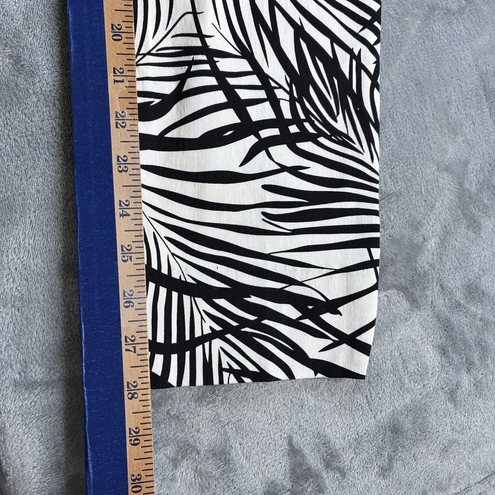 Estelle and Finn Black White Ankle Trousers Women's Size 6 Palm Print Made in NY - Picture 16 of 16